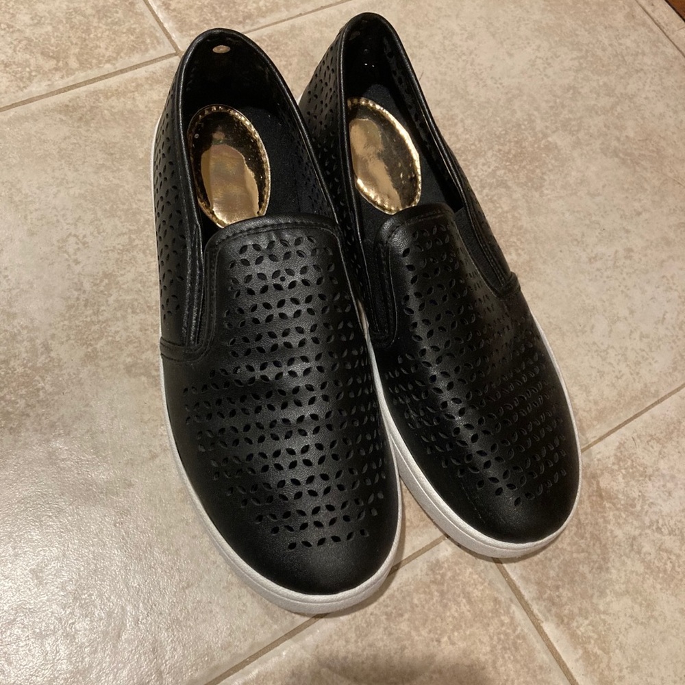 Black slip on sneakers